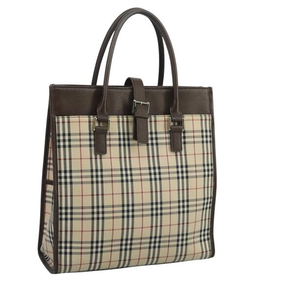 Burberry Nova Check Tote Bag Canvas Beige - Picture 1 of 16